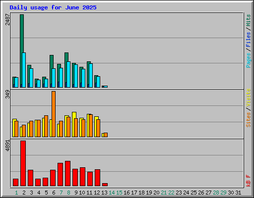 Daily usage for June 2025