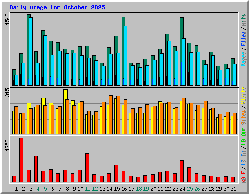 Daily usage for October 2025