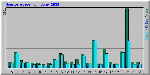 Hourly usage for June 2025