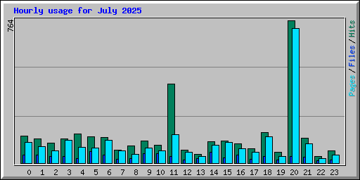 Hourly usage for July 2025