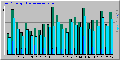 Hourly usage for November 2025